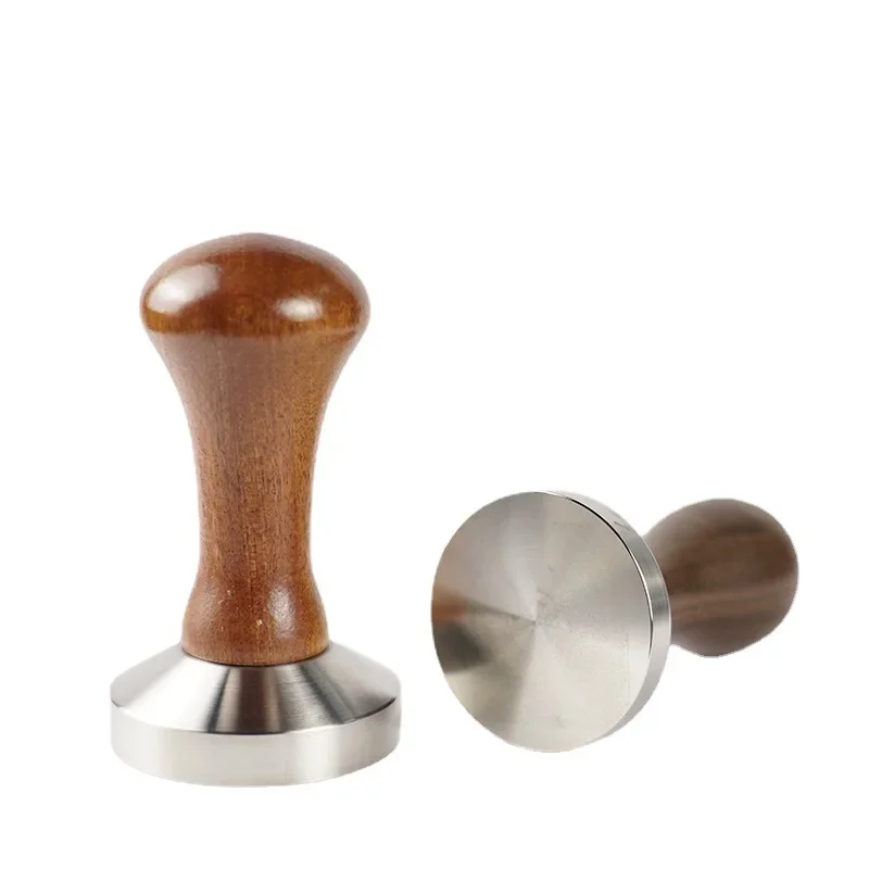 Solid wood ebony handle powder press, shabili wood handle coffee powder press