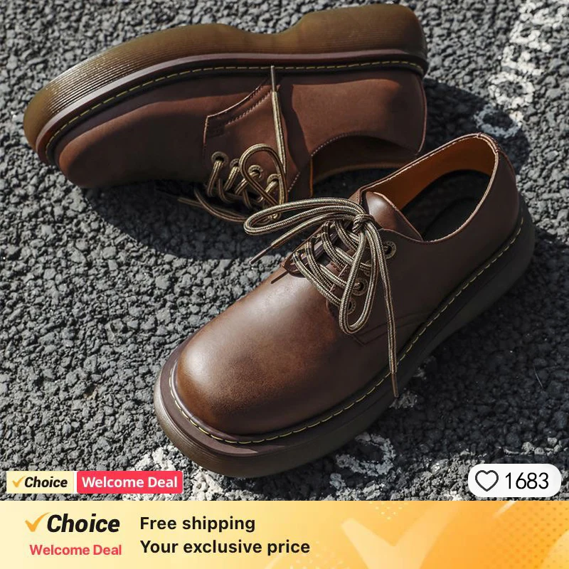 

Vintage Mens Business Loafers Luxury Genuine Leather Spring Autumn Designer Fashion Quality Round Toe Casual Work Social Shoes