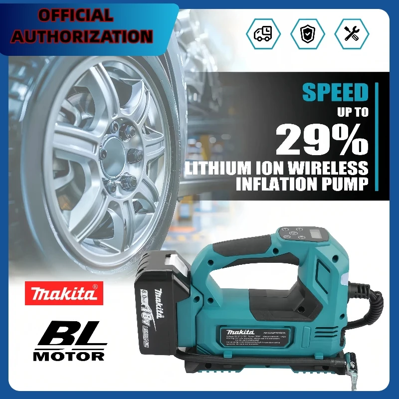 工場直販 マキタ18Vリチウムイオンコードレスエアインフレーター：車＆バイク用デジタルディスプレイ付きポータブルタイヤポンプ