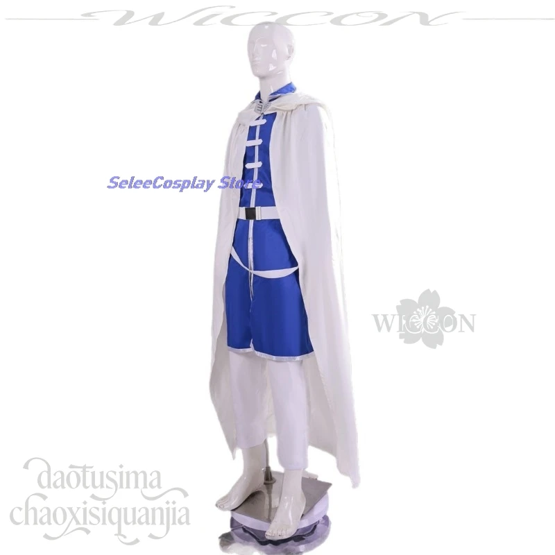 فريرين: ما وراء نهاية الرحلة تأثيري هيميل أنيمي زي أبيض طويل كيب أزرق موحد حزام الباروكات عيد الميلاد حفلة الهالوين كوس