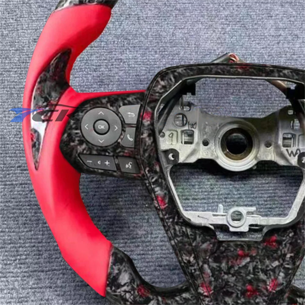 

Steering Wheel Forged Carbon Fiber Red Leather For 2018 2019 2020 2021 2022 2023 Camry car accessories