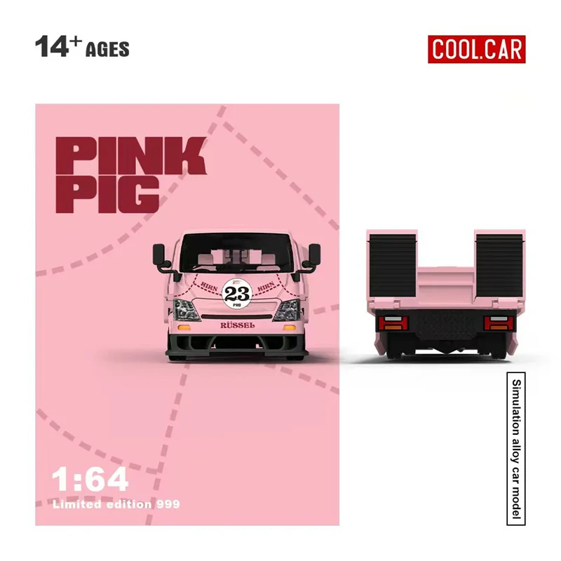 (Pre-Order) Cool Car 1:64 H300 Flatbed transport trailer Pink Pig Diecast Collector's Vehicle Model Car