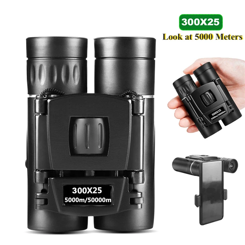 300X25 Portable Hd Zoom 5000M/50000M Binoculars Telescope Powerful Folding Long-Distance Vision Hunting Outdoor Camping Sports