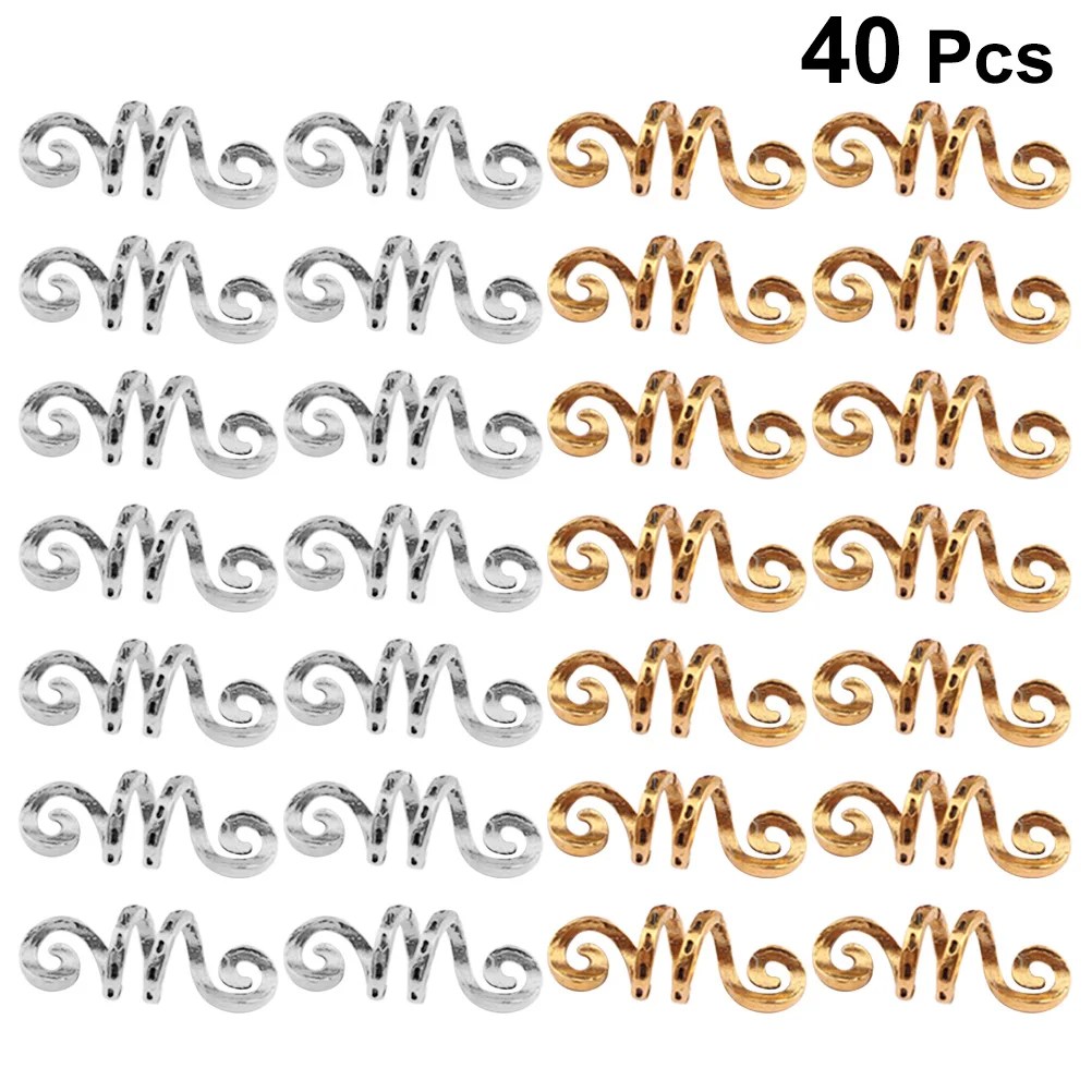 

40Pcs Premium Metal Retro Hair Hollow Filigree Tubes Dreadlock Cuffs For Braiding Decoration Accessories