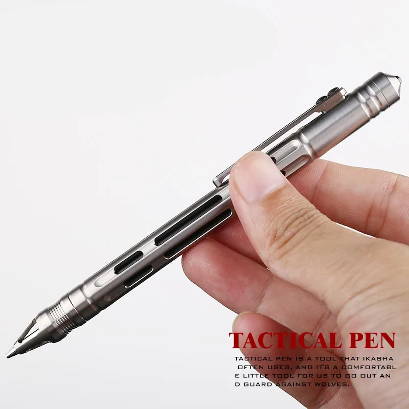 EDC Titanium Alloy Automatic Tactical Two Usage Pen Pencil Outdoor Camping Multi-functional Gear EDC Pocket Tools