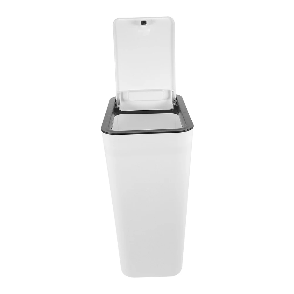 

Press Lid Trash Can with Compact Size Simple Design for Kitchen Bathroom Office Home Use Plastic Garbage Bin with Lid