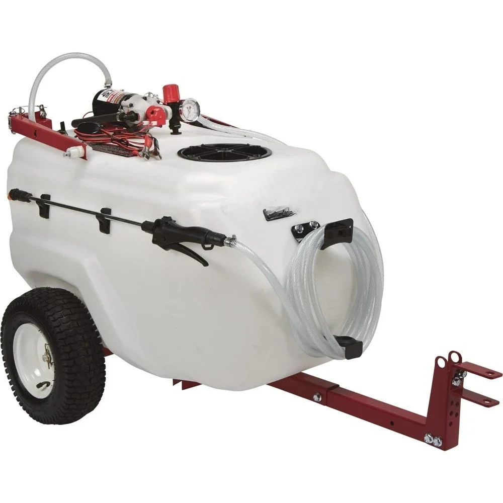 US Shipping Tow Behind Trailer Boom Broadcast Spot Sprayer 31 Gallon Tank 2.2 GPM 12V DC 70 PSI Spring Breakaway Boom On