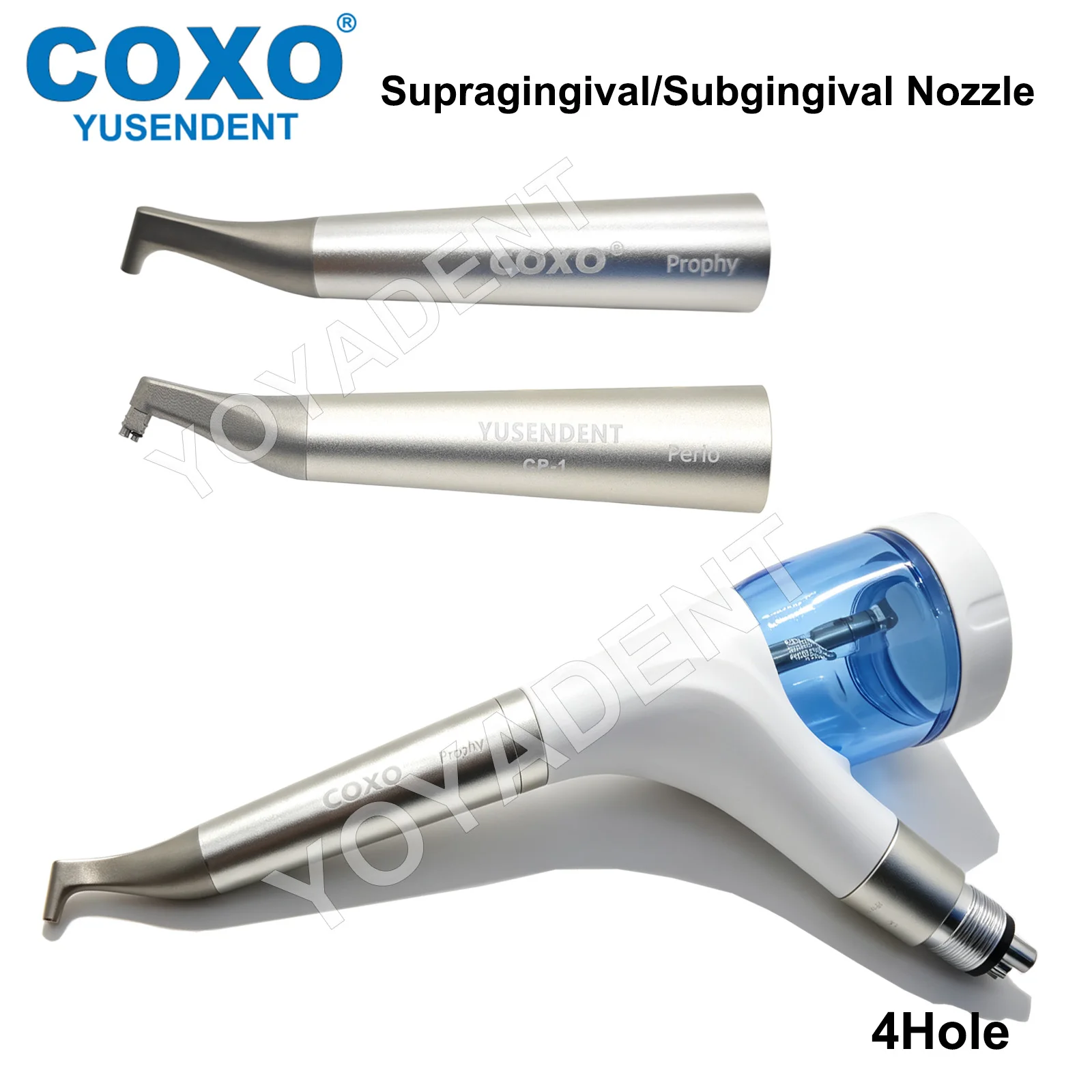 COXO Dental Air Polisher 4Hole Supragingival Teeth Whitening Sandblasting Machine Supragingival and Subgingival Nozzle