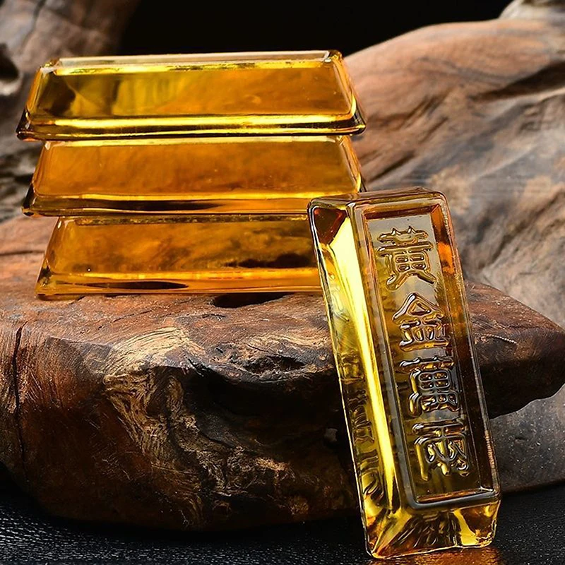 1 pièces grande et petite couleur jaune/transparente cristal or barre décoration Simulation topaze décoration de la maison