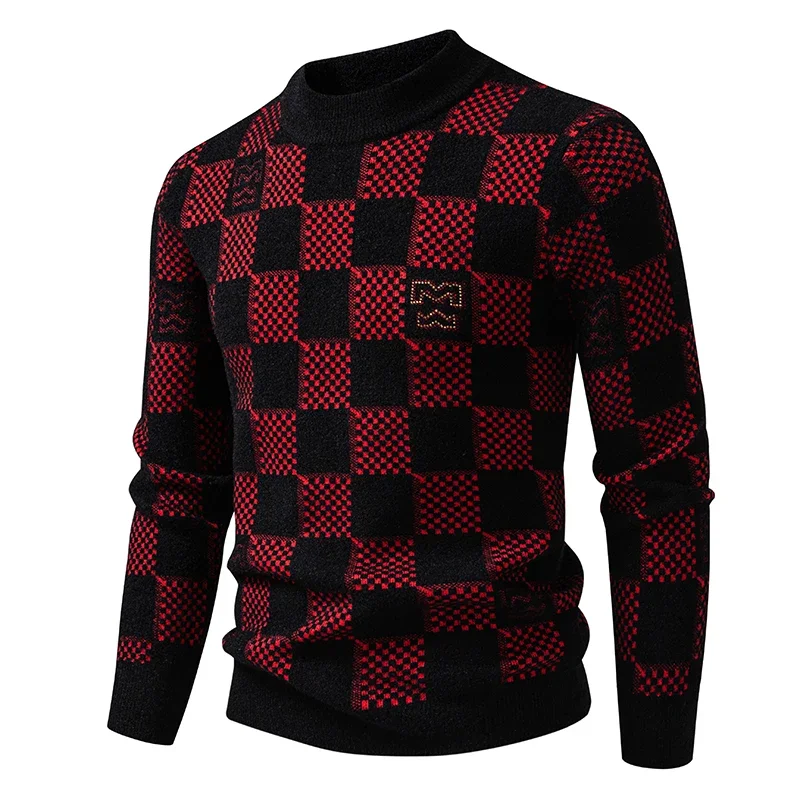 

High Quality Men's Thick Warm Fashion Long Sleeved Casual Pullover Knitted Sweater Men