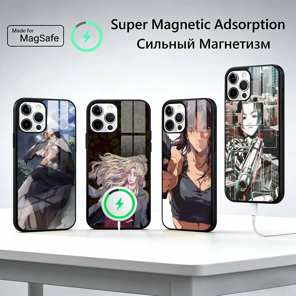

B-Black L-Lagoon Comic Phone Case For iPhone17,16,15,14,13,12,11 Plus,Pro Magnetic For Magsafe Wireless Charging