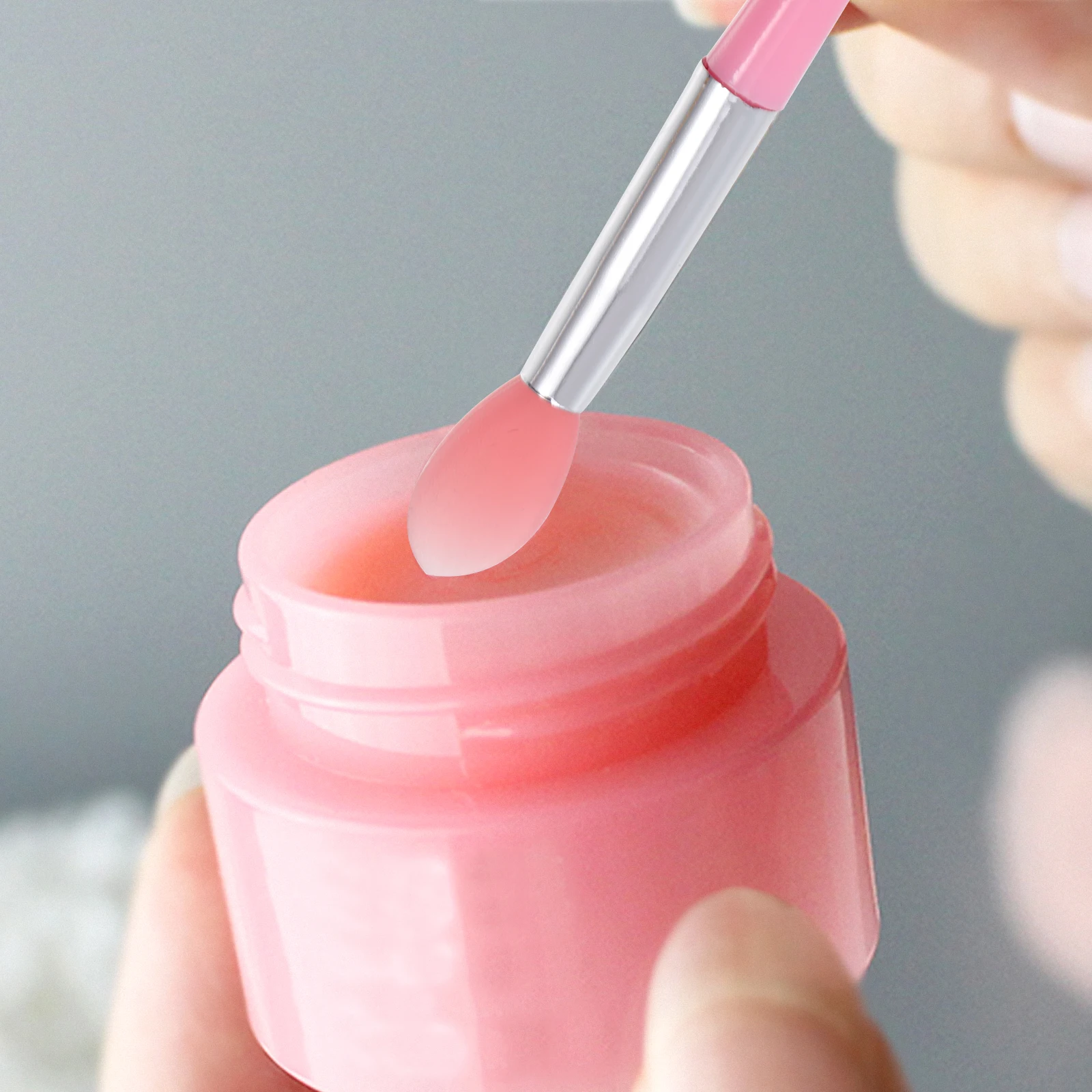 

2 Sets Lip Silicone Gel Applicator Women Lipstick Brush Tool Fine Gentle Makeup Daily Professional Use