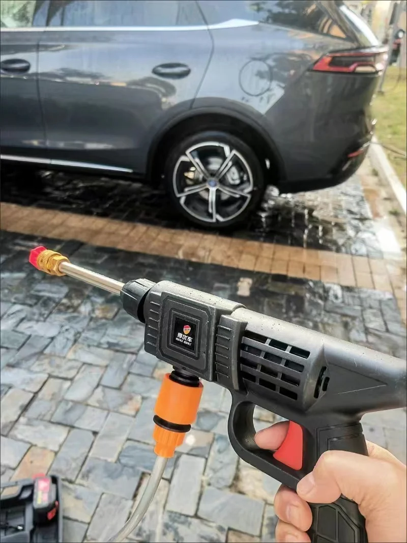 Cordless High Pressure Car Wash Washer Gun Electric Water Washing Gun Rechargeable Battery Spray Water Cleaner Power Tools