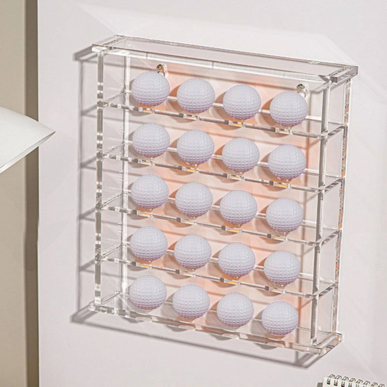 Clear Acrylic Wall-Mounted Ball Display Cabinet Sturdy Table Tennis Ball Display Cabinet Slim Elegant