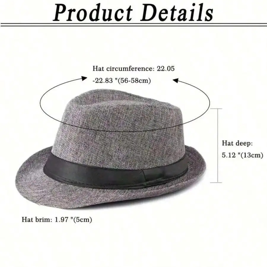 

Unisex Handmade Straw Fedora Hat Summer Beach Short Brim Breathable Trilby Casual Travel