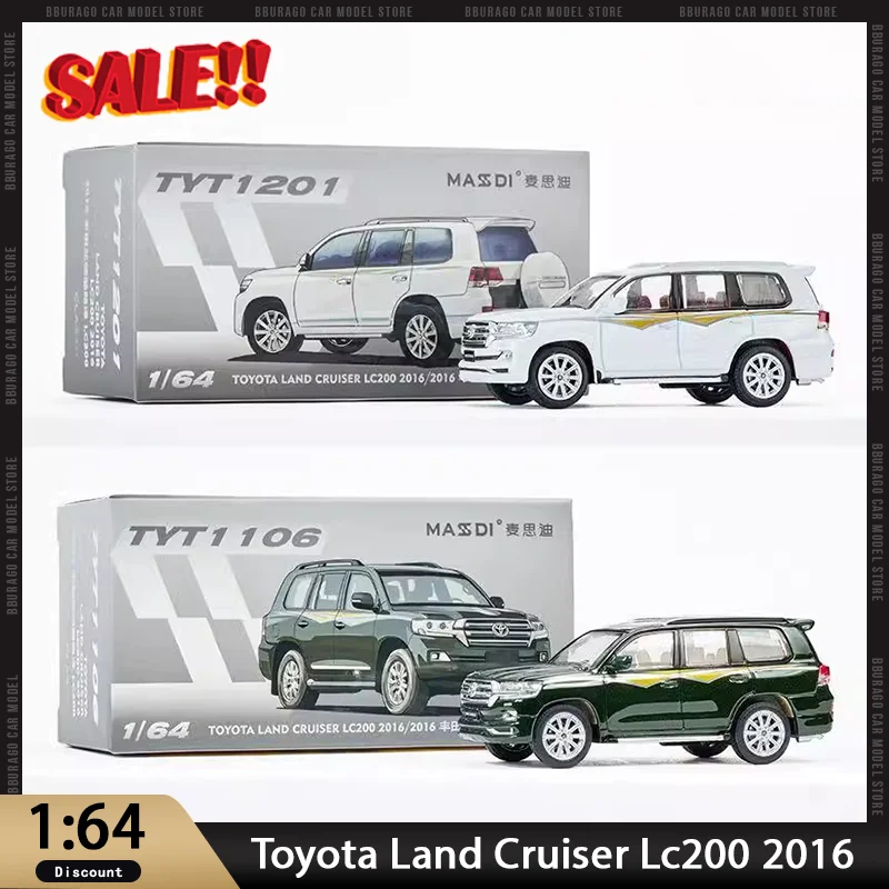 In Stock Masdi 1:64 Toyota Land Cruiser Lc200 2016 Alloy Miniature Diecast Model Toyota Land Cruiser Suv Custom Toys Car Giift