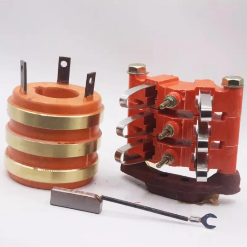 Conductive Slip Ring Collector Ring 3-channel Inner Diameter 35 40 45 Outer Diameter 78 High 71 Carbon Brush Holder Key 10