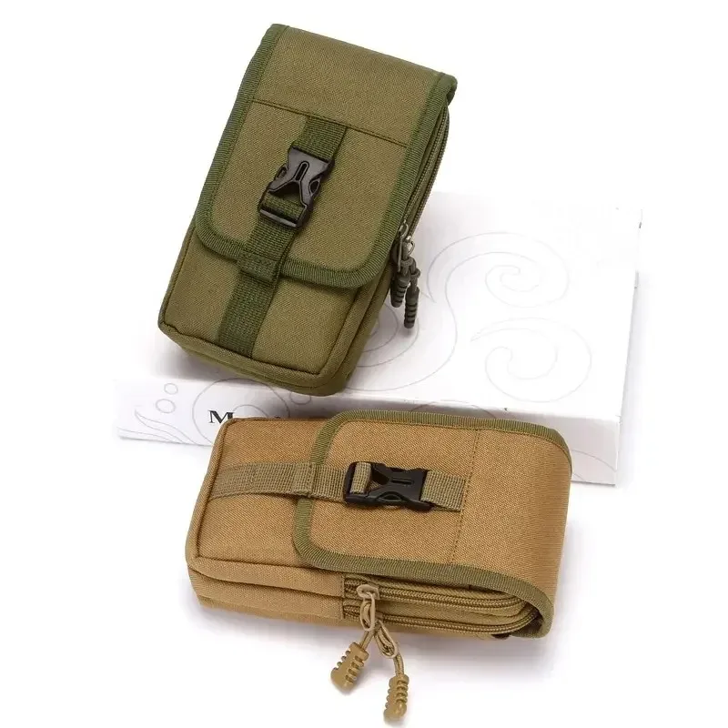 Tas Pinggang Taktis untuk Berkemah dan Berburu, Dompet Pria, Tas Pinggang Lapis Ganda, Tas Olahraga Luar Ruangan Tahan Air, Tas Ponsel, Tas Sabuk