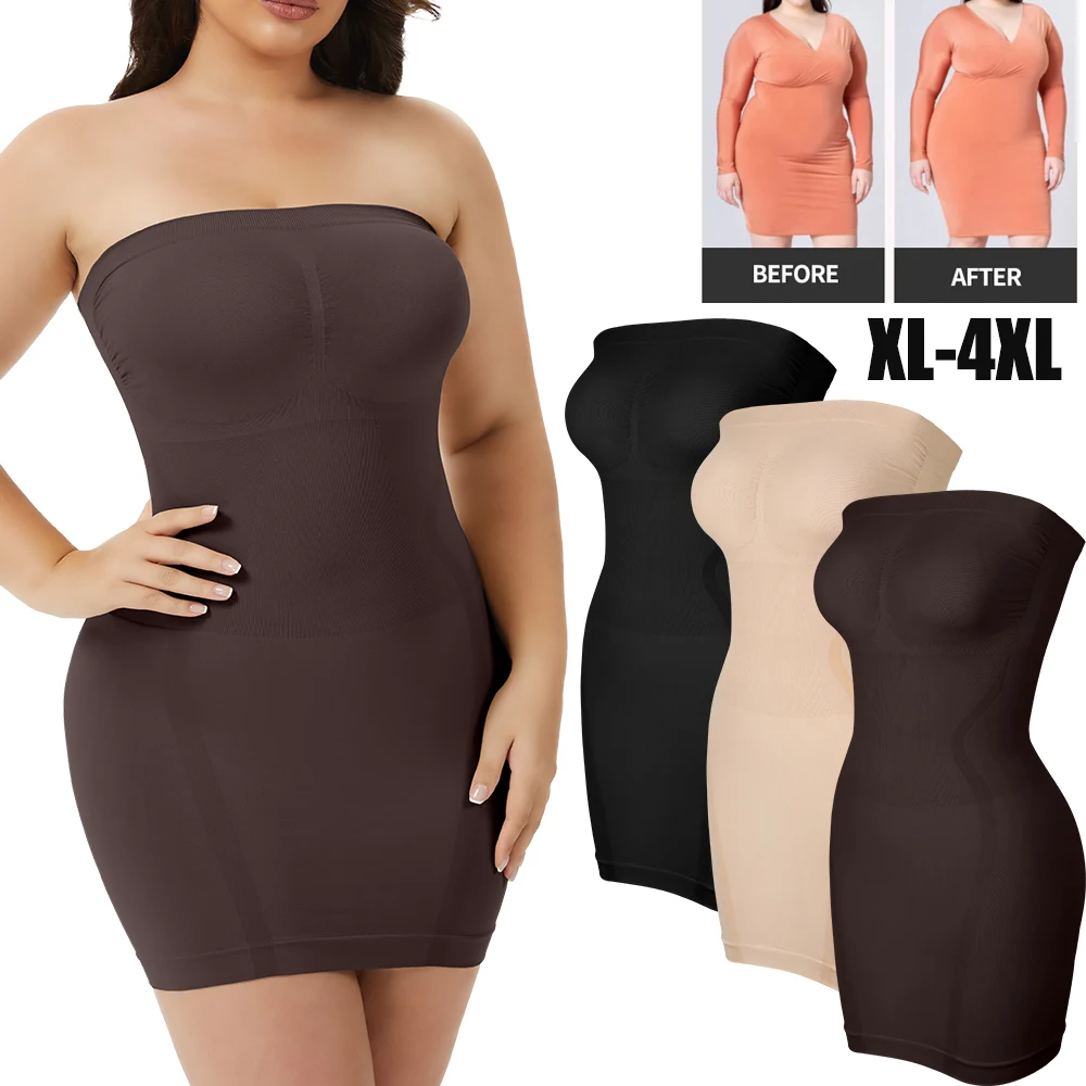 

Tube Top Shaping Dress Women's Full Body Control Shapewear High Elastic Hip Lifting Shapes Perfect Curves Wear Daily Wear Outfit