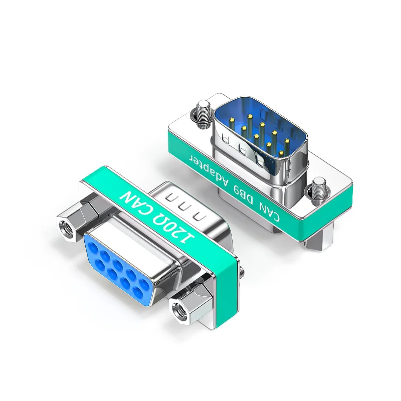 1PCS CAN Bus Terminal Resistance Terminator DB9 RS323 COM Serial Male to Female Connector Adatper with 120ohm Resistance