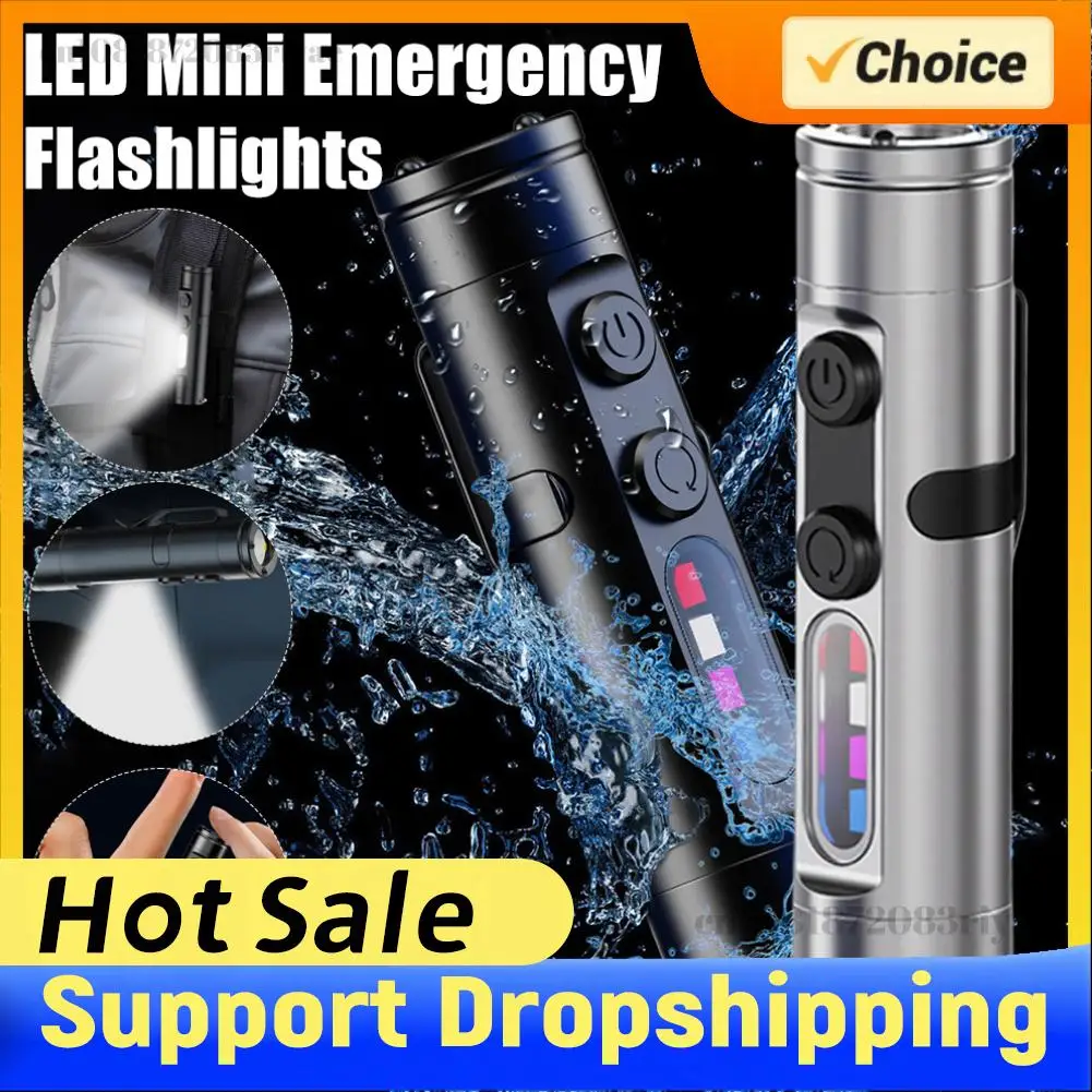 

1-3 шт. мини-фонарики, перезаряжаемые через USB, алюминиевые, с магнитом, сверхъяркие светодиодные портативные фонарики с клипсой для крепления на кепку, для походов