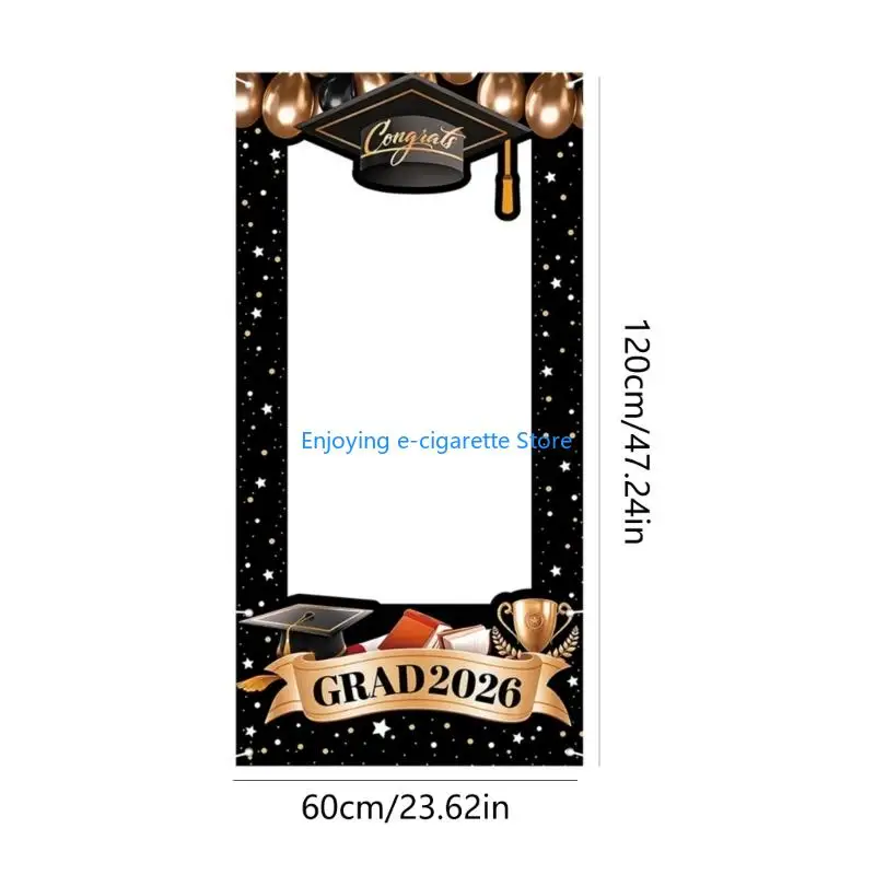 Eleganter schwarz-goldener Abschluss-Hintergrund für den Fotohintergrund der Klasse 2026 Y4QF – Detail 6
