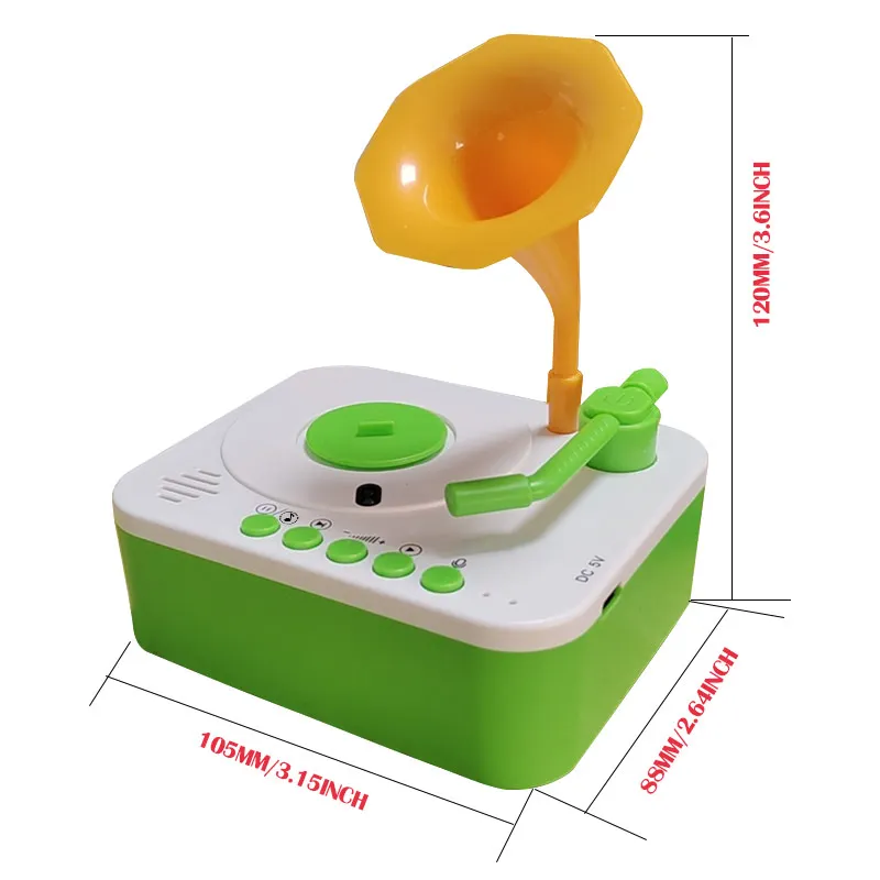 子供蓄音機子供用音楽プレーヤー、96の物語、音楽レコード、2〜6歳の子供の教育玩具に適しています