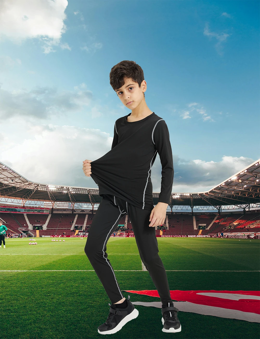 Conjuntos Deportivos para Niños, Camiseta y Pantalones de Secado Rápido, Ropa Interior Térmica para Correr, Fútbol, Baloncesto, Esquí, Conjuntos de Compresión para Niños, Conjuntos de Leggings Juveniles