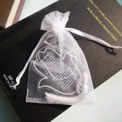 10PCS Laser Cut Hand Hasma Bar Mitzvah Souvenir Card The Blessing of The Way Prayer with Thread and Mesh Bag Business Gift Card