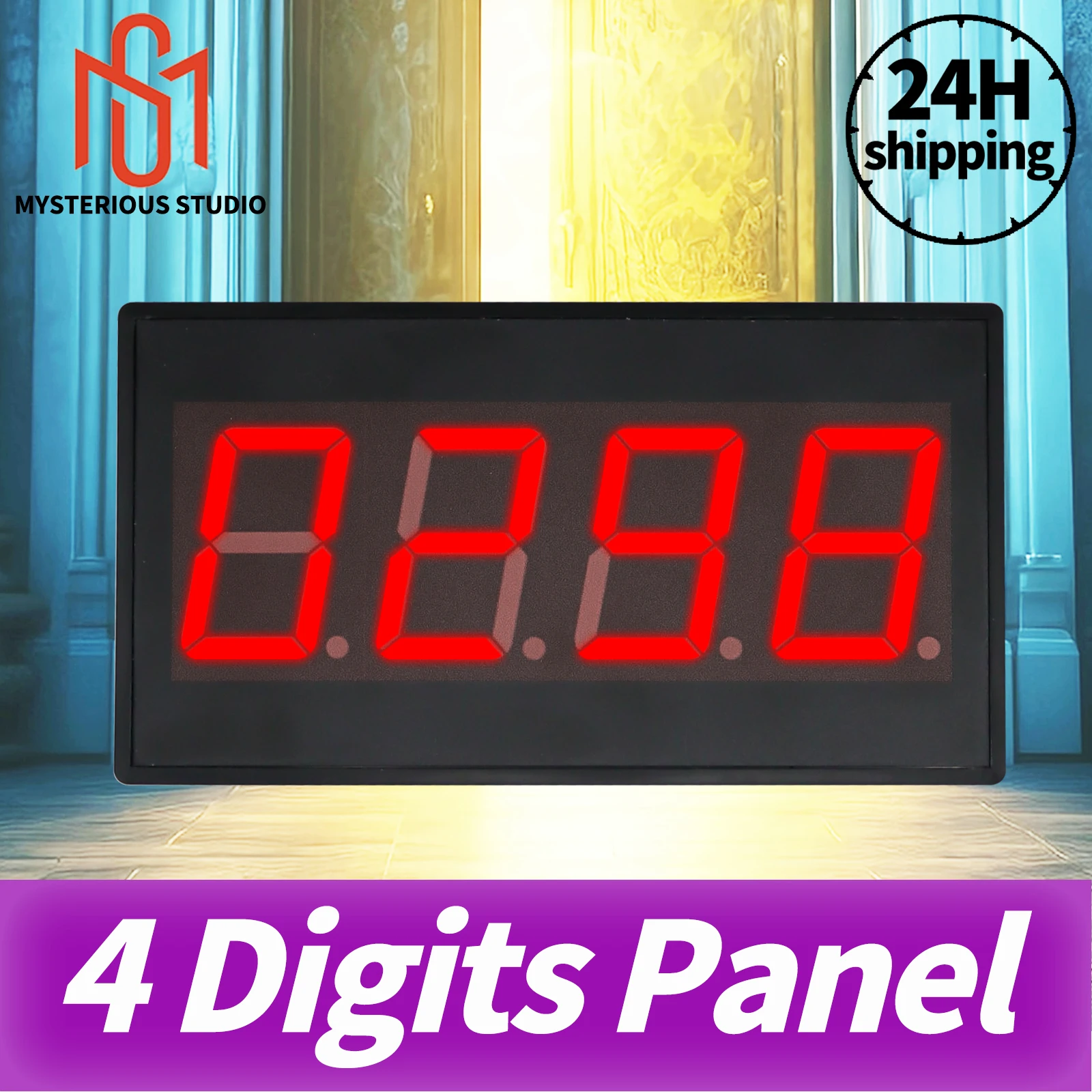 Mysterious Studio Escape Room Prop Real Life Game Digital Tub Enter Correct Digits to Unlock Chamber Room Four Digits Panel Prop