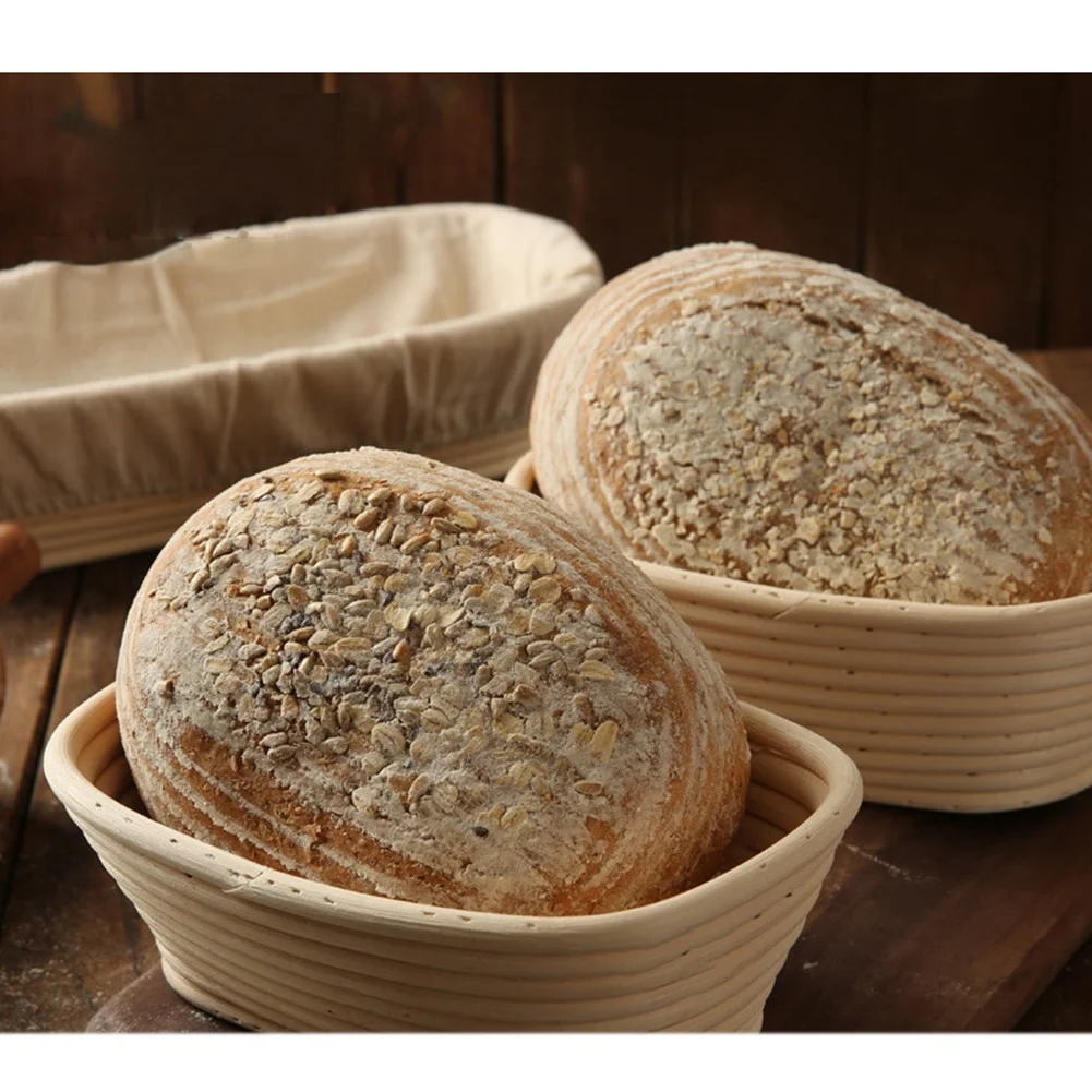 Premium-Oval Bread Proofing Proving Basket Rattan Dough Banneton Brotform Tools-21x14x8cm