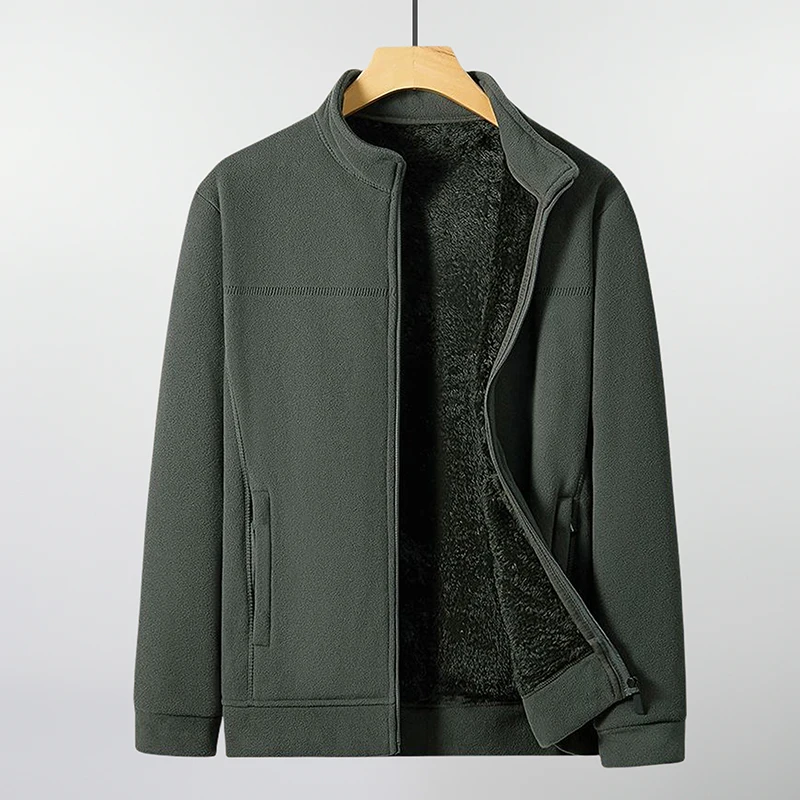 

Мужское пальто Thiened Fce на подкладке, осень-зима, облегающее пальто с воротником-стойкой, теплая верхняя одежда Sli, длинное свековое полиэфирное волокно