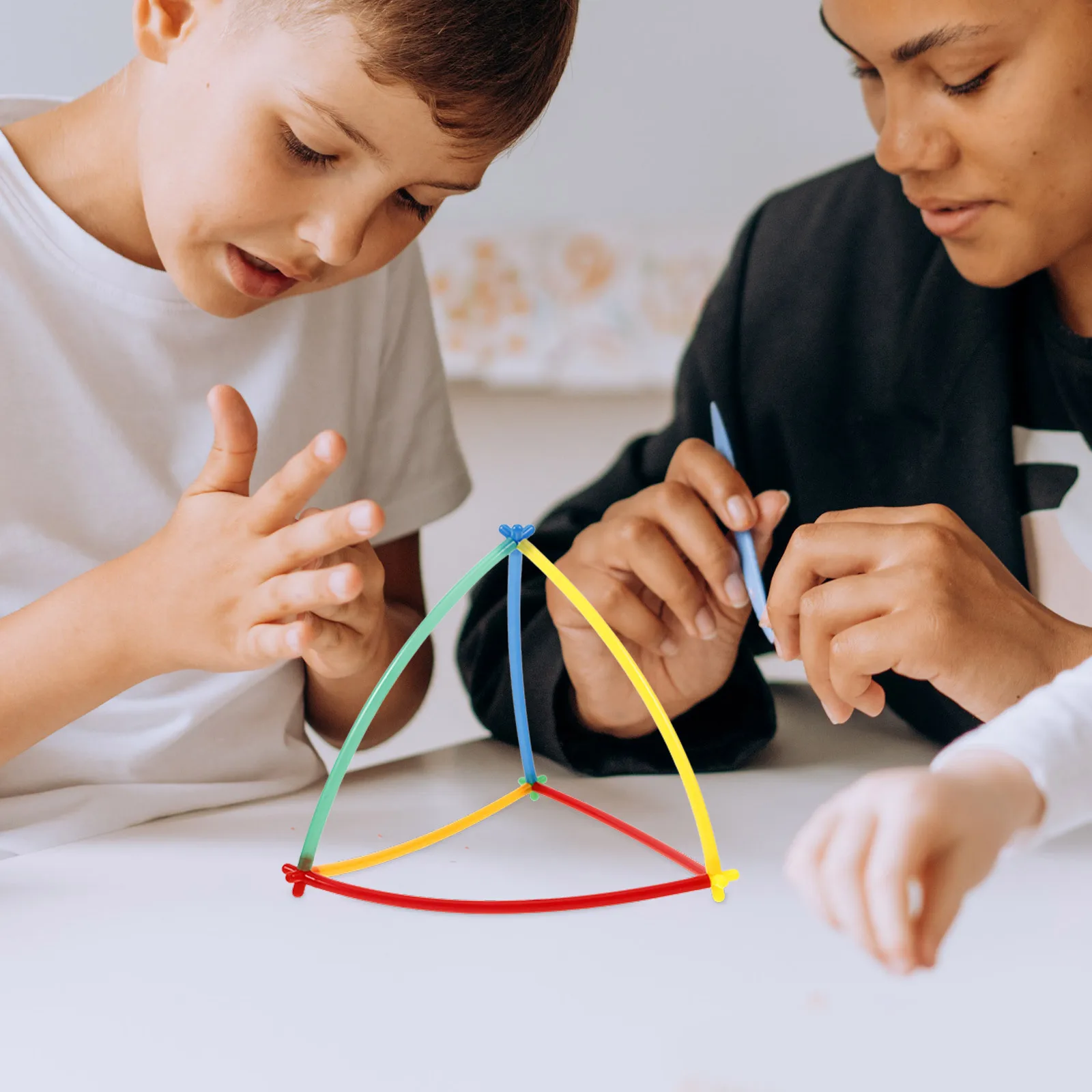 1 zestaw 1 Zestaw Połączeniowych Elementów Konstrukcyjnych Miękkie Złączki Edukacyjne Kreatywne Klocki Konstrukcyjne STEM dla Dzieci