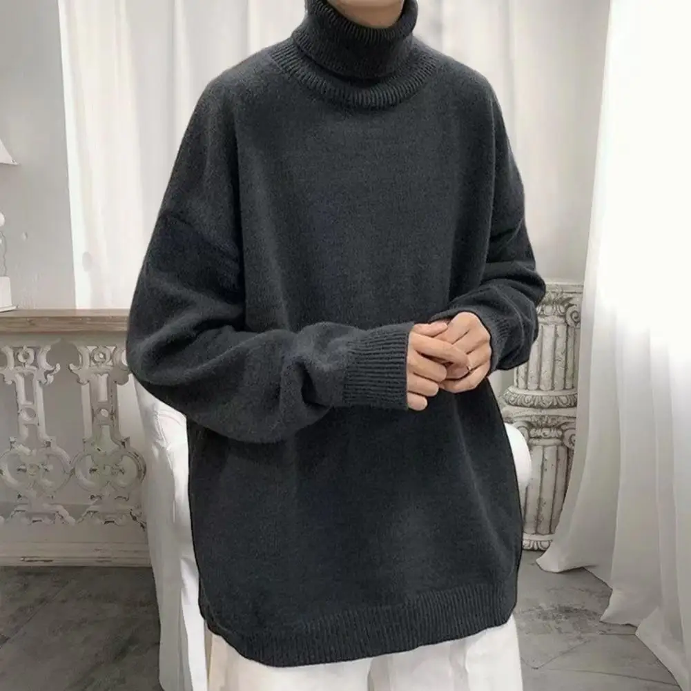 

Coldproof Stretchy Male Casual Loose Oversized Knitted Pullover Top Streetwear