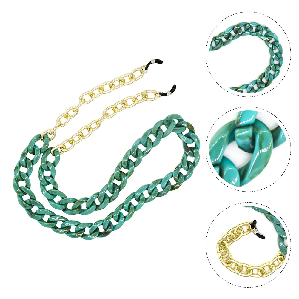 

Glasses Chain Eyewear Retainer Acrylic Aluminum Spectacles Hanging Necklace Durable Stylish Bright Color Transparency