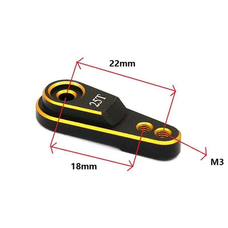 2 Stuks Metaal 25T Servo Arm Claxon Voor 1/10 Rc Auto Boot Futaba Savox Emax Powerhd Jx Spt Hsp Wltoys Axiale Scx10 Onderdelen, 1