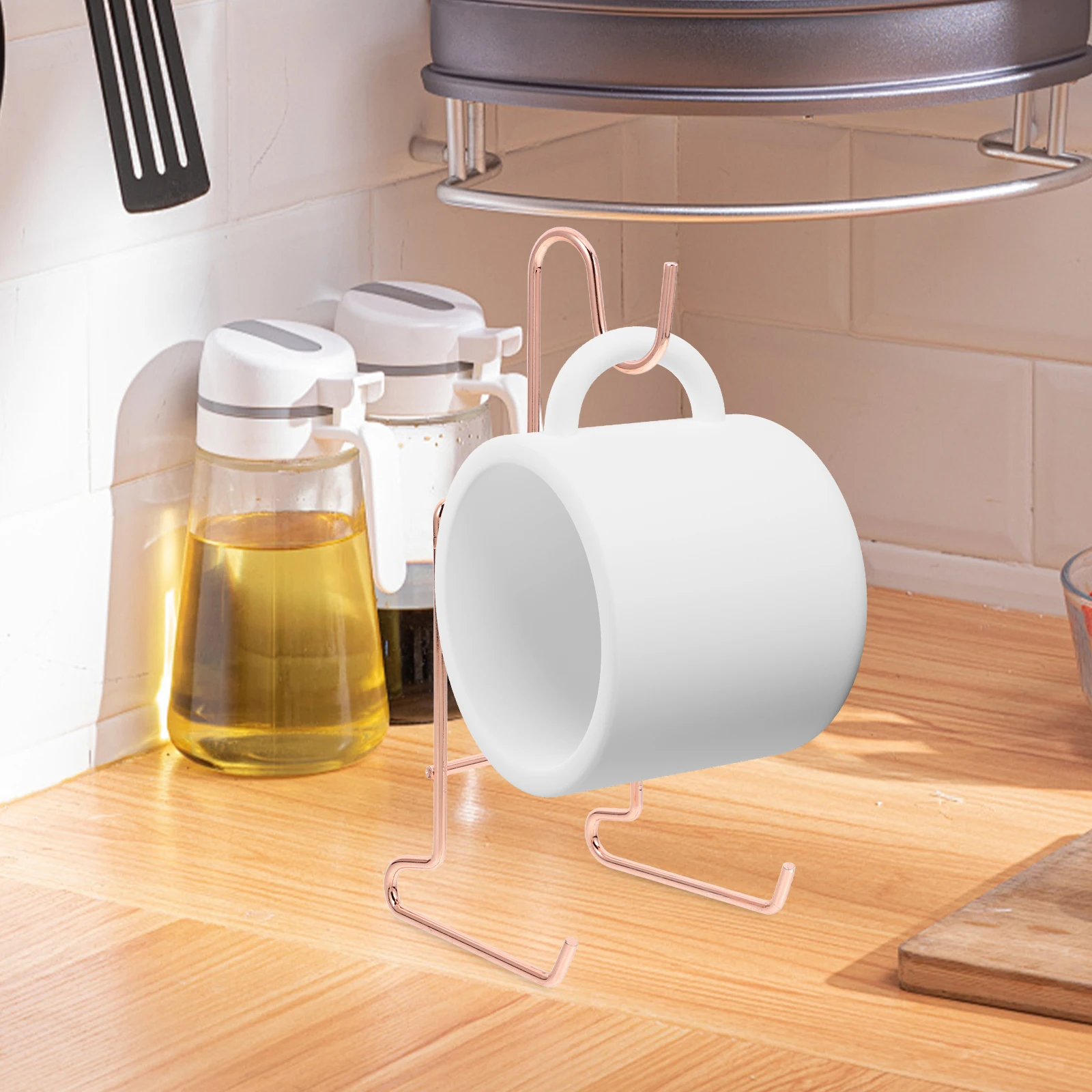 

2Pcs Coffee Cup Holder Mug Rack Iron St Single Golden Countertop Kitchen Storage Drying Rack Home Tea Accessories