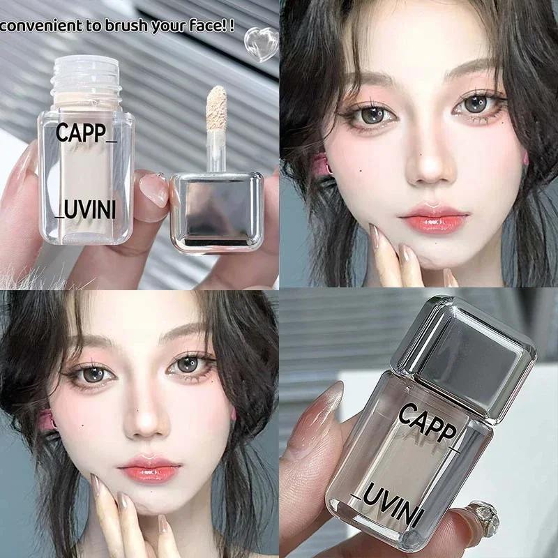 Crystal Liquid Facial Foundation Concealer, langanhaltendes, feuchtigkeitsspendendes und zartes Make-up zur Abdeckung schwarzer Augen, Akne, gefälschtes, schlichtes Gesicht
