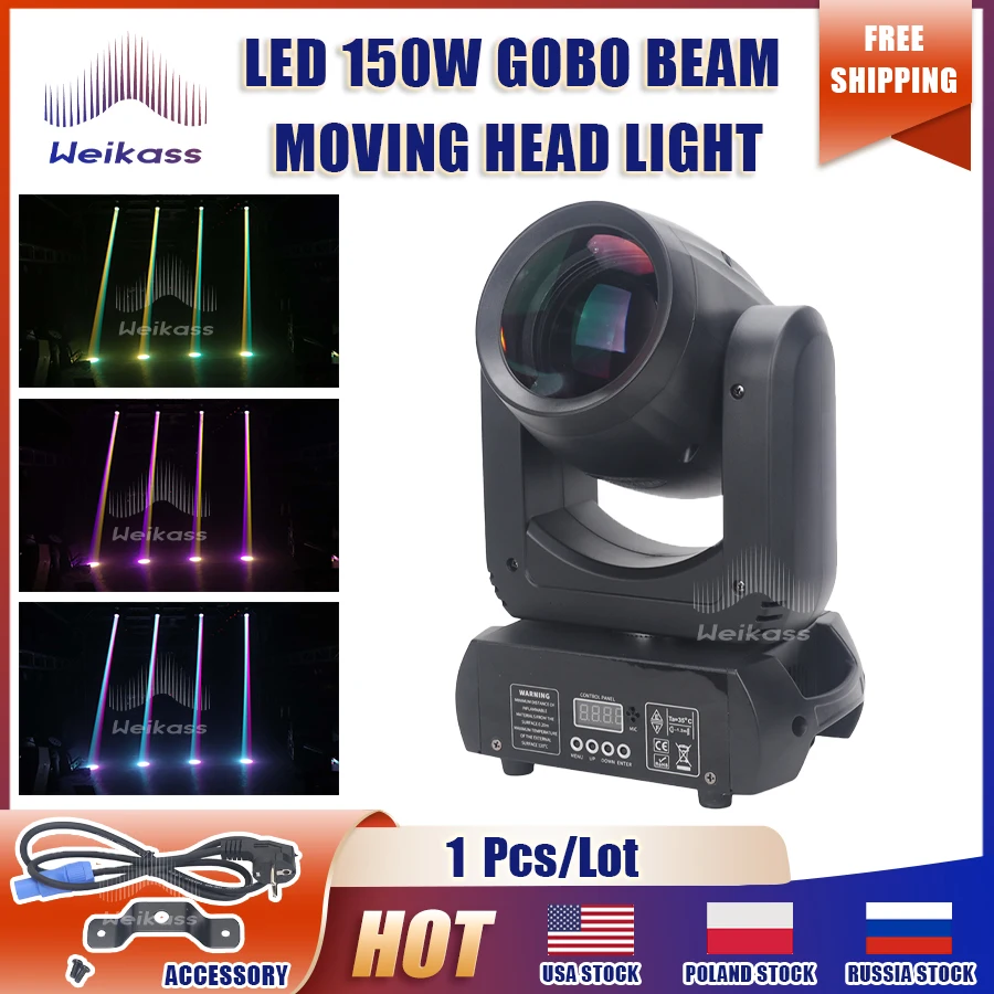 

No Duty 1Pcs Mini 150W LED Moving Head Light Beam Spot 18 Rotating Prisms Dj Dmx Stage Light Effect Disco Dj Bar