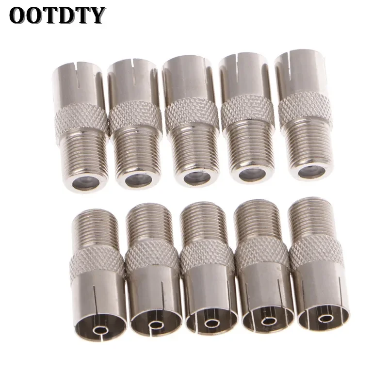 

OOTDTY 10 шт. F гнездовой разъем к гнездовой прямой RF коаксиальный адаптер F-типа разъем тв