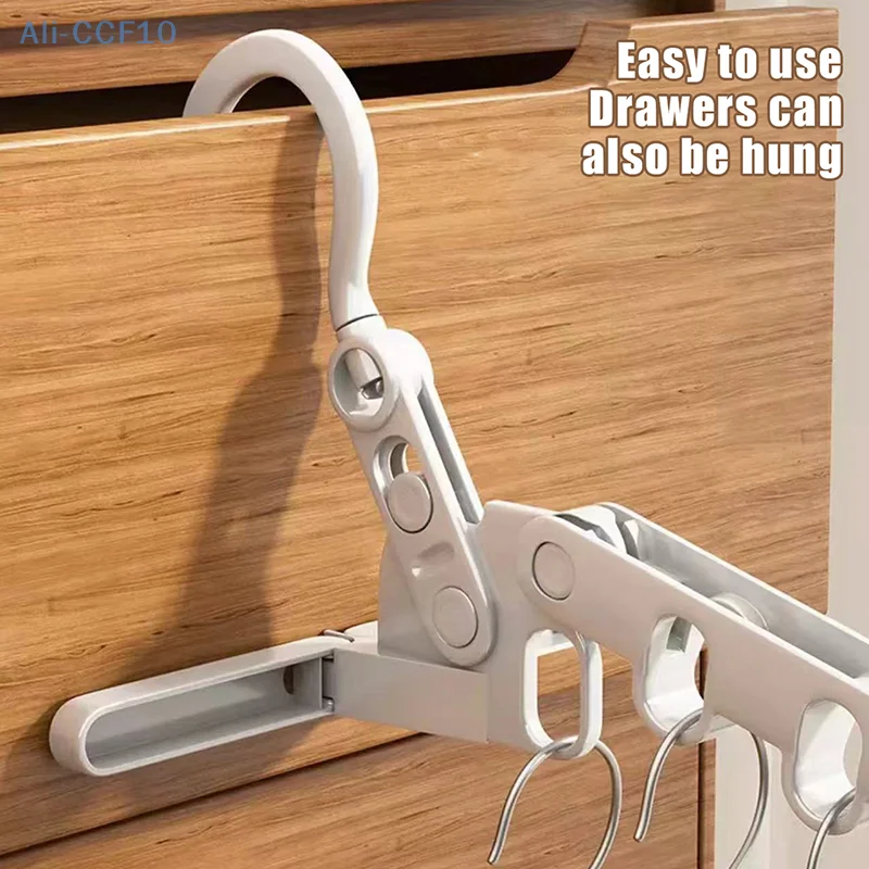 2pcs Portable Foldable Travel Hanger Folding Clothes Drying Rack Travel Hangers Hanging Rack With 5 Holes For Hotel Camping