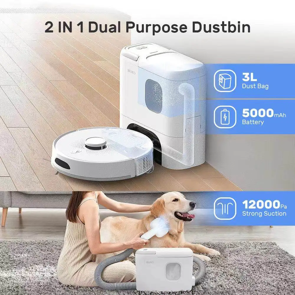 BOCO High Quality Intelligent Sweeping Robot Home Office Automatic Charging Multifunctional Base Wet & Dry Mopping Function