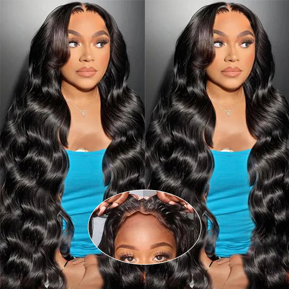 Cexxy-Glueless Body Wave Wig, Lace Encerramento, Cabelo Humano, Sem cola, Pré-corte, 250% Densidade, Pronto para vestir, 7x5