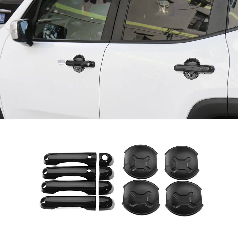 Door Handle Bowl Decoration Trim Cover Decal for Jeep Renegade 2016 2017 2018 2019 2020 2021 2022 2023 Car Accessories Black