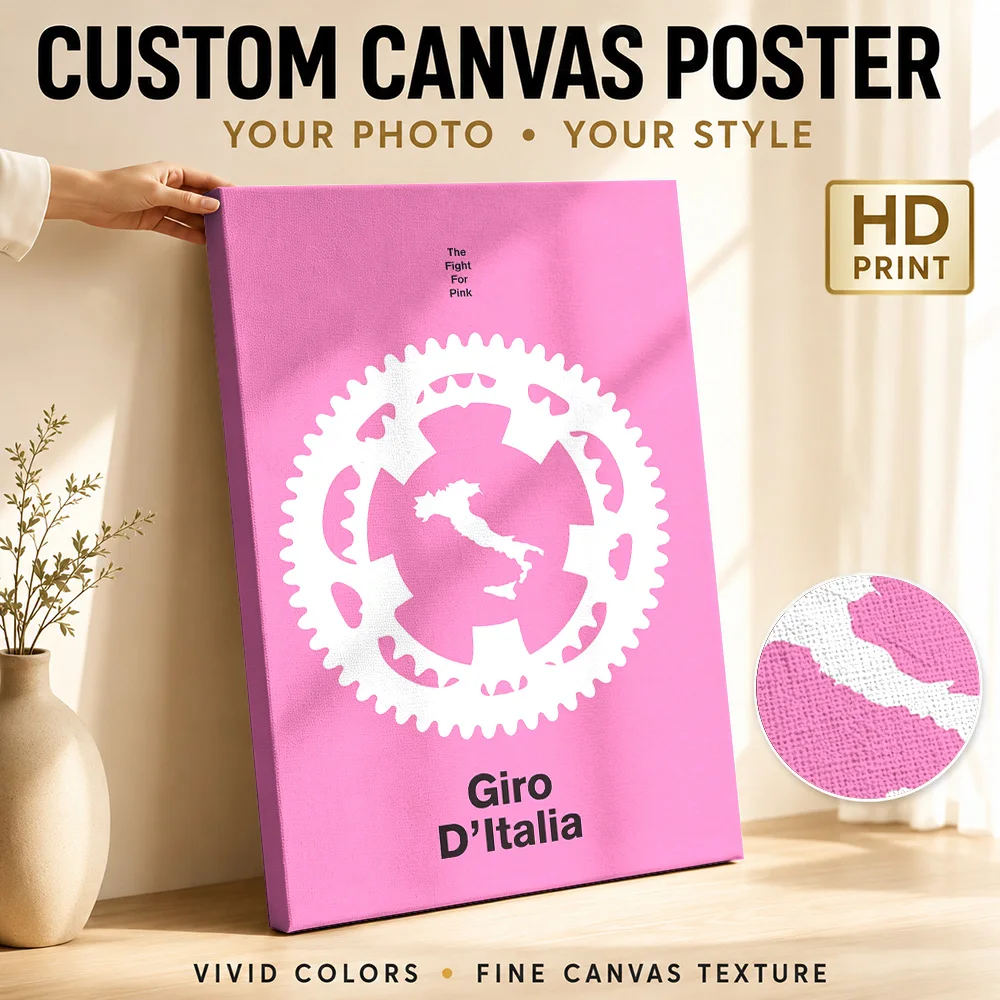 Giro D'Italia Cycling Canvas Painting Poster Customized Sports Portrait Canvas Wall Art for Man Cave Decor Gift for Collectors