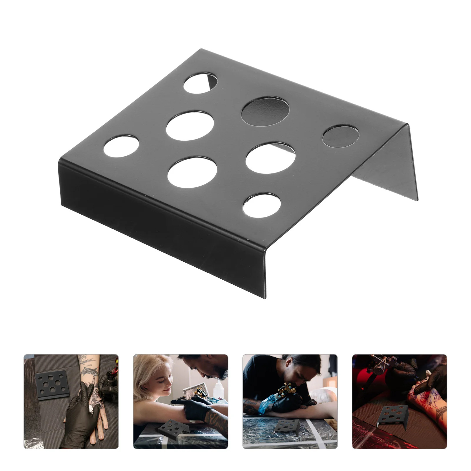 

Tattoos Ink Cup Tray Multi Grid Color Cup Holder Stand Metal Pigment Bracket Practical Home Professional Use