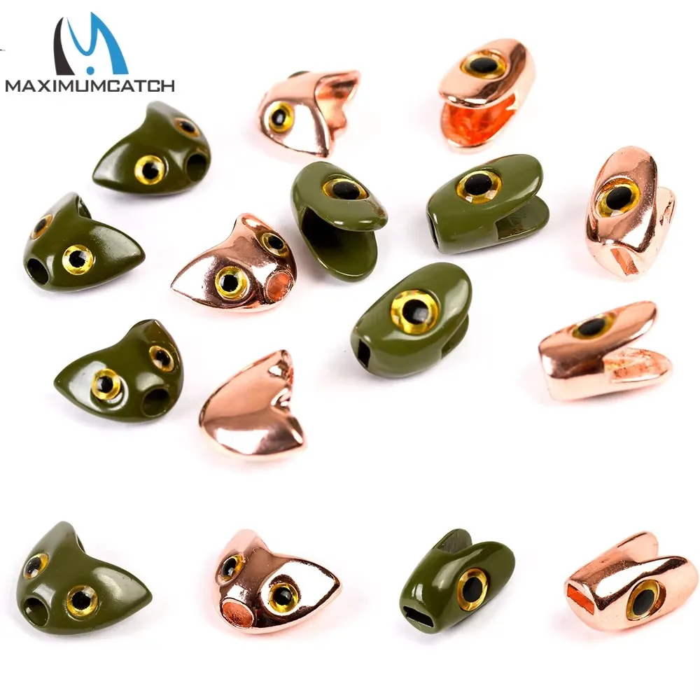 MAXCATCH Cuentas de tungsteno para atado de moscas, estilo cabeza de pez Sculpin, varios tamaños, material para atado de moscas estilo calavera de pez, para la fabricación de señuelos de pesca con mosca