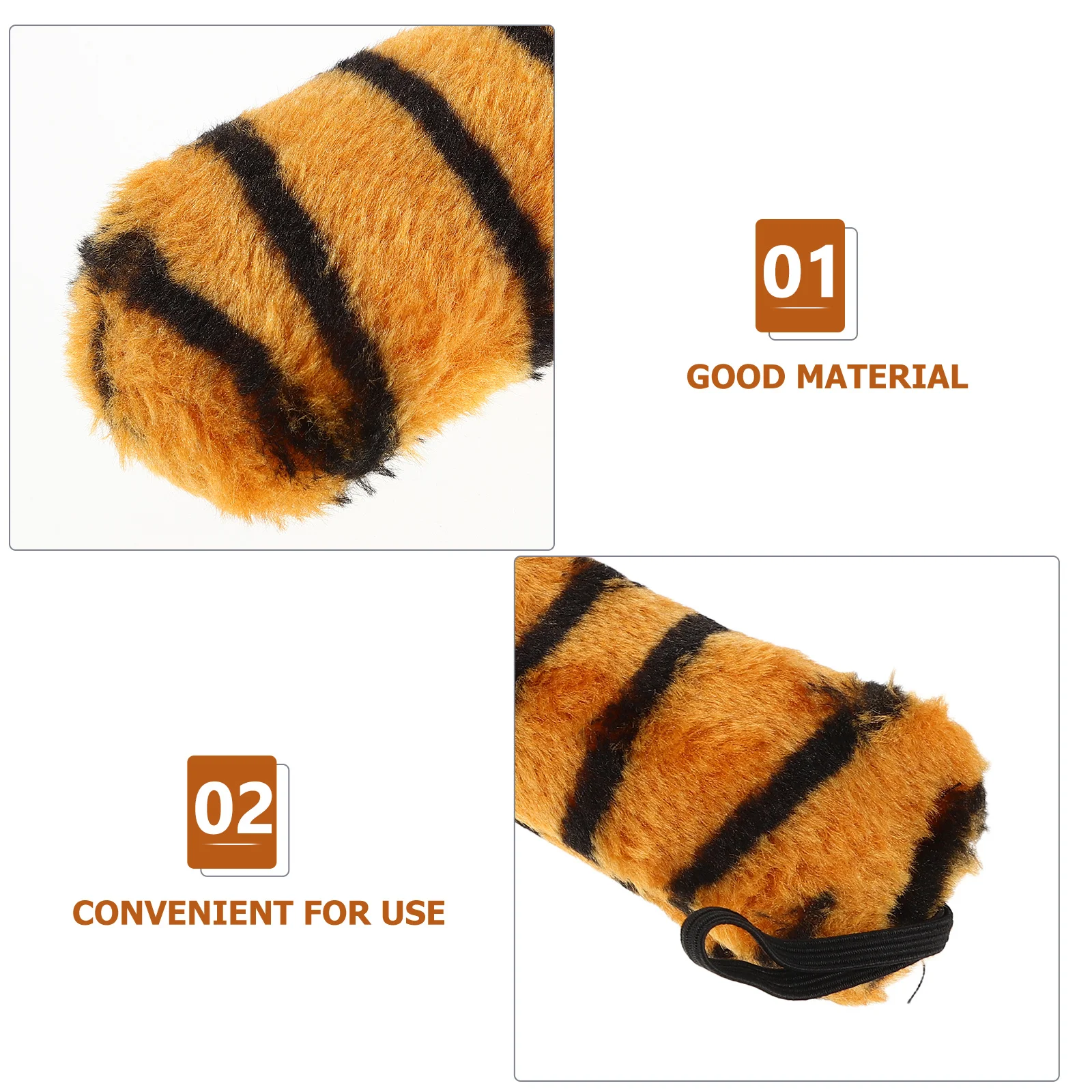 Accessorio per costume da coda di tigre Vestito per cosplay di animali di Halloween per bambini Adulti Vestito da festa Puntelli per cosplay di tigre