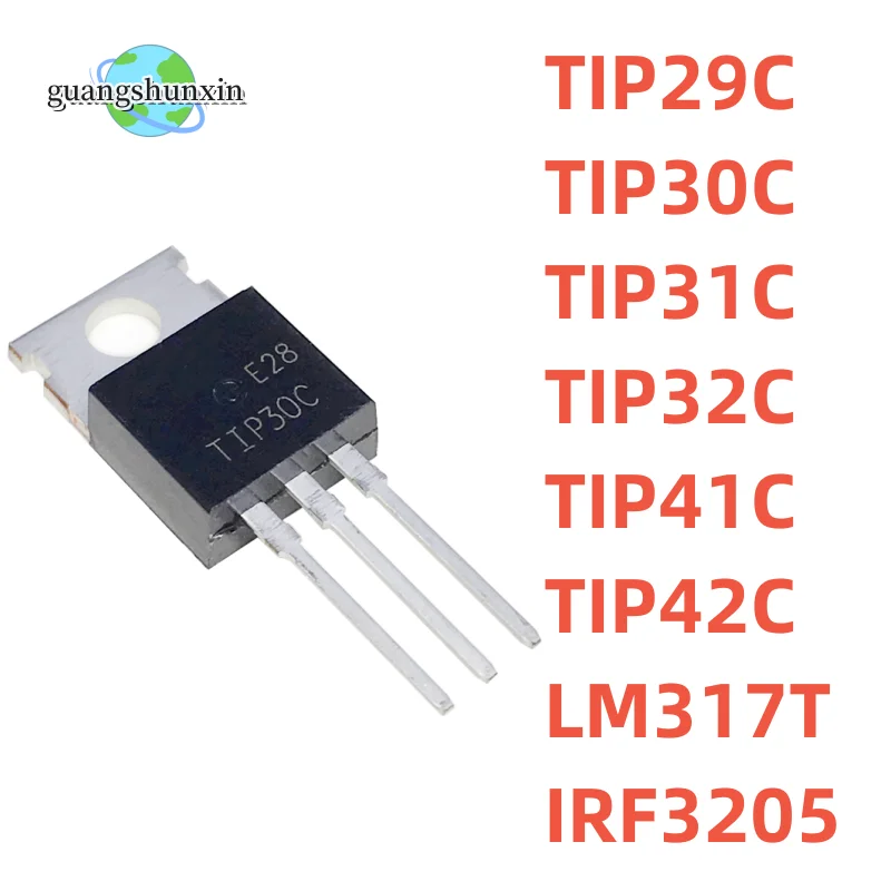 10 pz (M)TIP29C TIP30C TIP31C TIP32C TIP41C TIP42C LM317T IRF3205 Transistor TO-220 TIP31 TIP32 TIP41 TIP42 LM317 muslimate