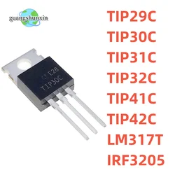 Transistor de 10 piezas (M)TIP29C TIP30C TIP31C TIP32C TIP41C TIP42C LM317T IRF3205 TO-220 TIP31 TIP32 TIP41 TIP42 LM317 IRF3205PBF